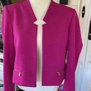 Calvin Klein textured notch collar vivid Fuchsia Jacket blazer Pink / Purple